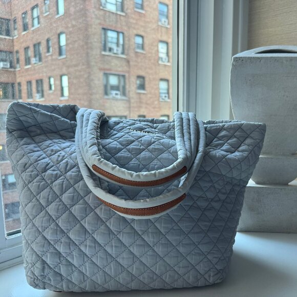 MZ Wallace Metro Tote Bag - Quilted Carry On Travel Classic Gray - Picture 1 of 8